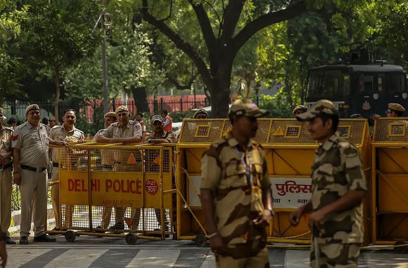भारतकाे नयाँ दिल्लीमा प्रदर्शनअघि २० हजारभन्दा धेरै प्रहरी तैनाथ