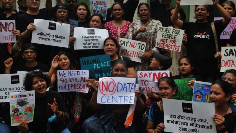 गुगल, अमेजनकाे डाटा सेन्टर परियाेजनाविरुद्ध भारतमा प्रदर्शन