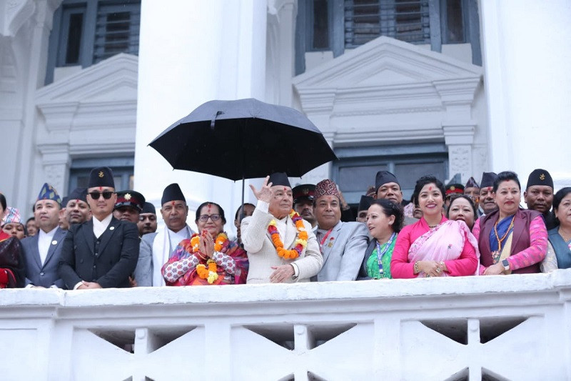 राष्ट्रपति पाैडेलद्वारा इन्द्रजात्रा अवलाेकन