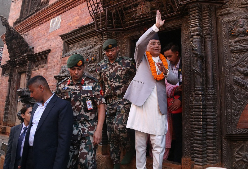 राष्ट्रपति पौडेलद्वारा नवदुर्गाको विशेष पूजा तथा प्रसाद ग्रहण
