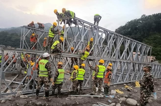 नुवाकोट र रसुवा जोड्ने वेत्रावतीमा बेलिब्रिज जडानको काम अन्तिम चरणमा