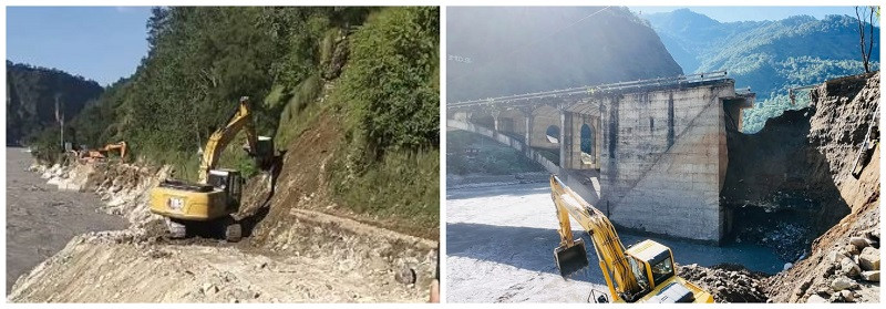 बागलुङ र पर्वत जोड्ने मालढुङ्गा पुलको मर्मत थालियो