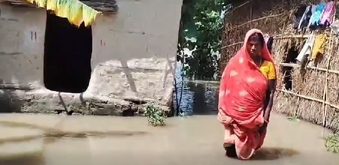 सप्तकोशीको बाढीले सप्तरीका झण्डै ५०० घर डुबानमा