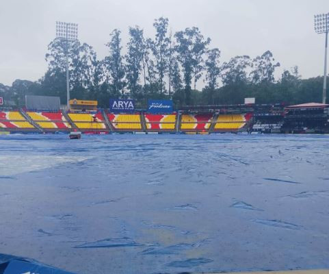 एनपीएल भैरहेको त्रिवि क्रिकेट रङ्गशाला जलमग्न