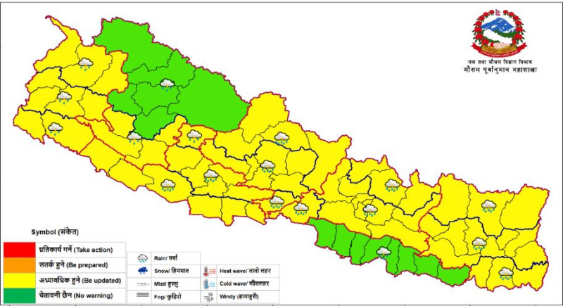 केही ठाउँमा आरीघोप्टे वर्षाको सम्भावना