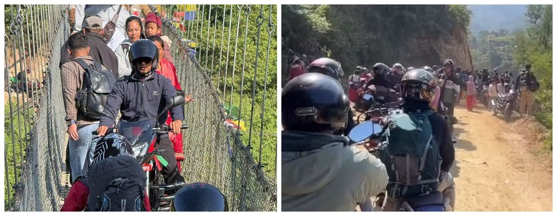 धादिङ मलेखुको झोलुङ्गे पुललाई वैकल्पिक मार्गमा प्रयोग गरेपछि