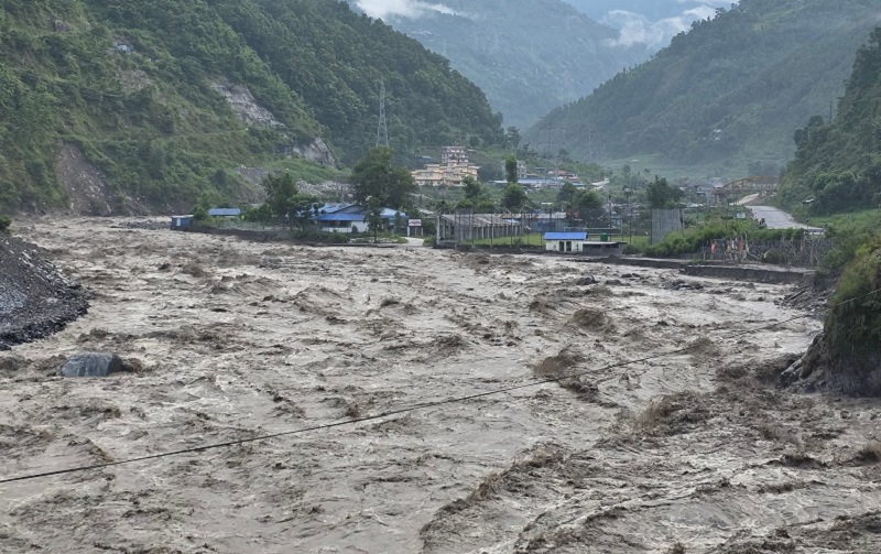 भोटेकोशी बाढी : रसुवामा ४१ किलोमिटर सडक र आठ जलविद्युत् आयोजनामा पूर्ण क्षति