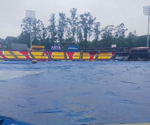 एनपीएल भैरहेको त्रिवि क्रिकेट रङ्गशाला जलमग्न
