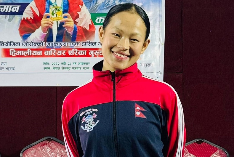 एशियाली खेलकुदमा एरिका गुरुङ पदकविहीन