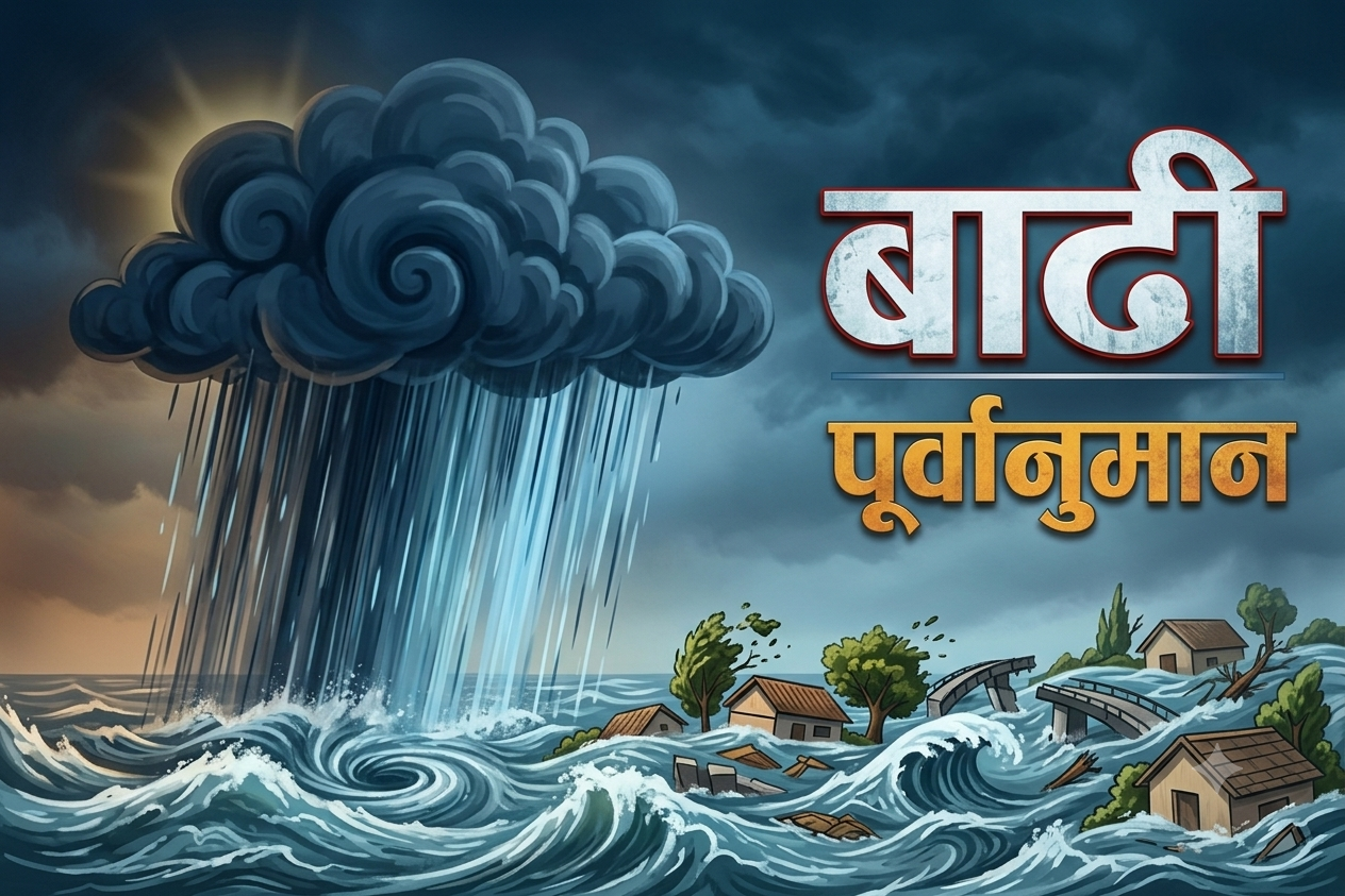 आज ९ जिल्लामा आकस्मिक बाढीको न्यून जोखिम