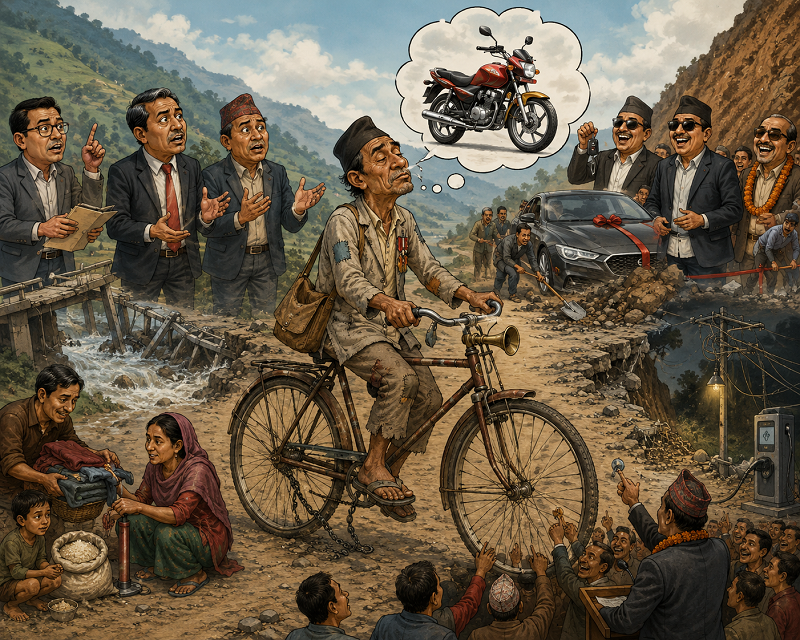 नेपालको साइकल, धनीमानीको बाइकल !