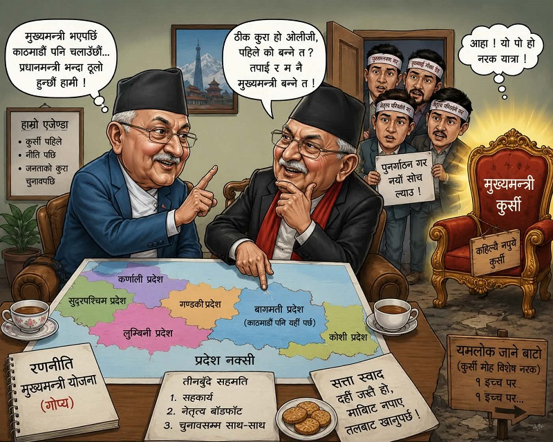 नरक यात्राअघिको गुनगुन – ‘मुख्यमन्त्री आआफै बन्ने त !’