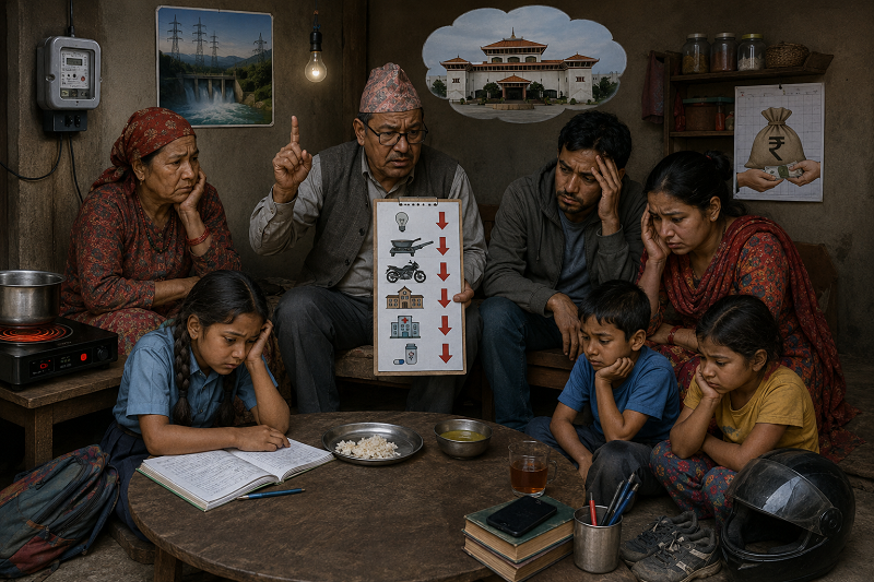 थोरै खाऔँ, थोरै पढौँ, तर करकर नगरि धेरै कर तिरौँ !
