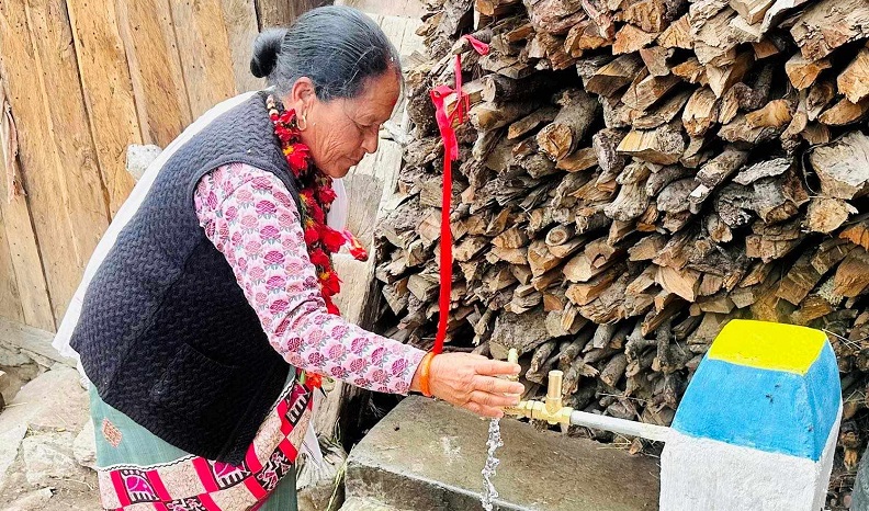 जुम्लाको बाँजागाड गाउँका सबै घरमा खानेपानीको धारा पुग्यो