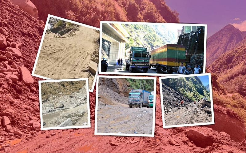 तातोपानी नाका तीन हप्तादेखि  अवरुद्ध